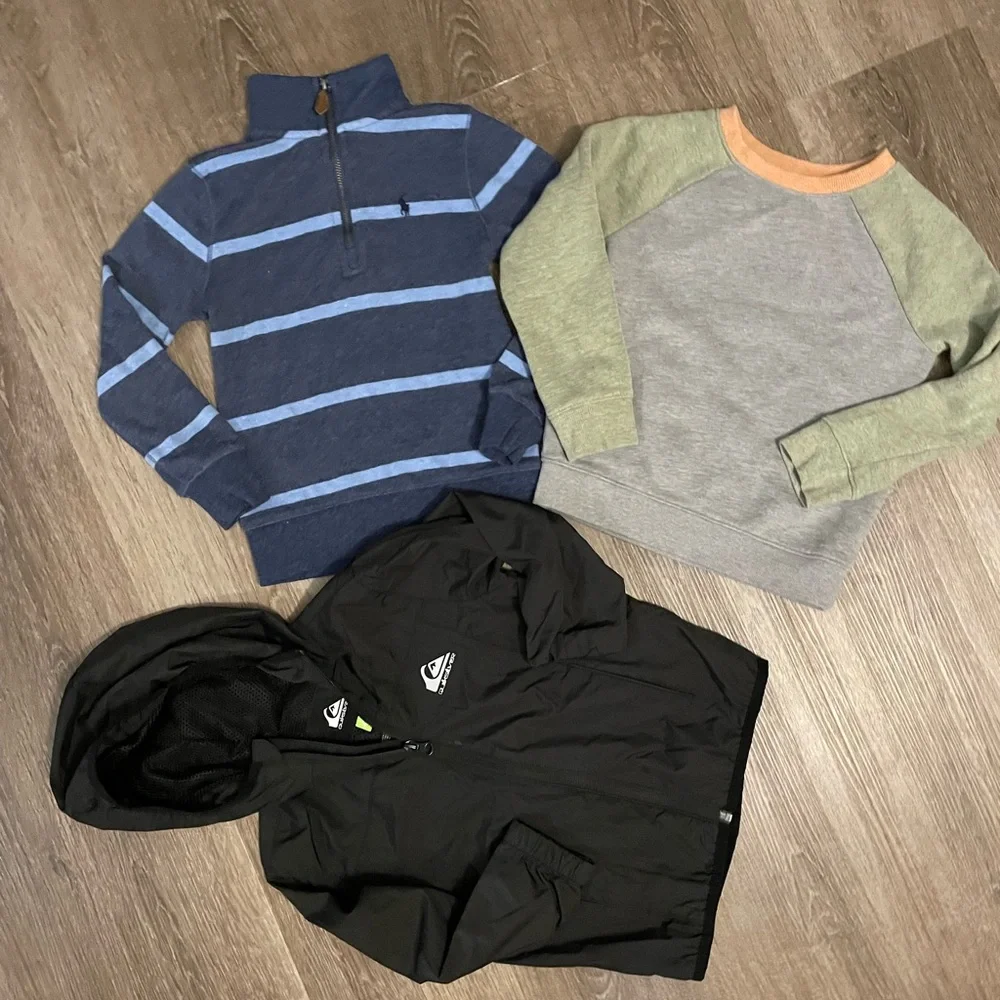 Boys Bundle of Ralph Lauren Quarter Zip Blue Stripe Sweater Cat & Jack sweater